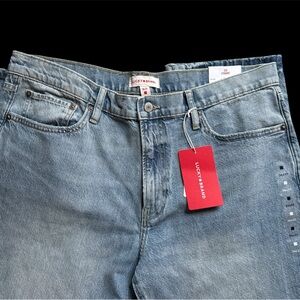 NWT Lucky Brand Men's Blue Jeans 36 x32 223 striaght lightwash rigid